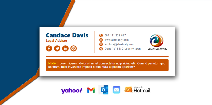 I will create modern clickable HTML email signature for gmail, outlook and many more