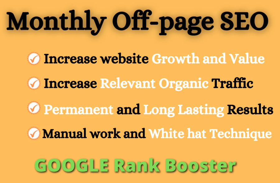 I will do google top ranking by high da link building complete monthly off page SEO