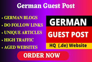 I will do seo backlinks with da 30+dr 50+ german guest post link building for google ranking