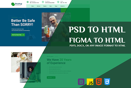 I will convert psd, ai, figma, image to html responsive bootstrap 5