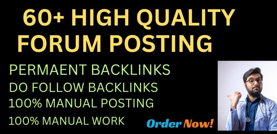I will build 60+ forum posting backlinks to high DA PA sites