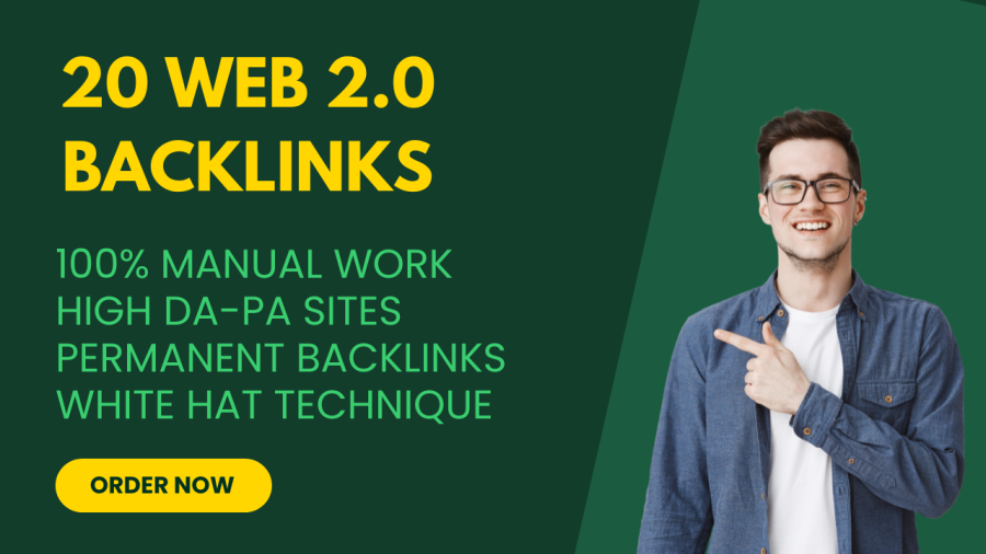 I Will Provide 20 Web 2.0 Backlinks to Improve SEO, Increase Traffic, and Boost Rankings