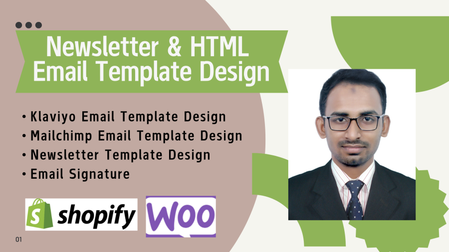 I will design HTML and Newsletter Email Template for klaviyo, Mailchimp platform