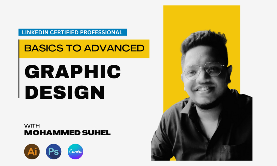 help you learn graphic design, adobe illustrator, photoshop, and canva