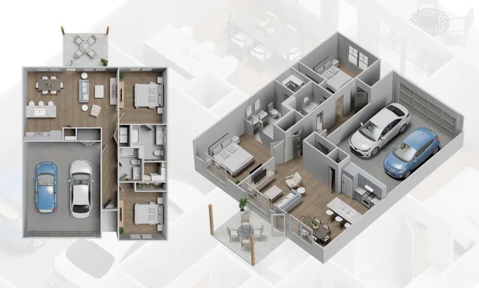 I will do 3d model house, 3d exterior home, interior design,3d architectural rendering
