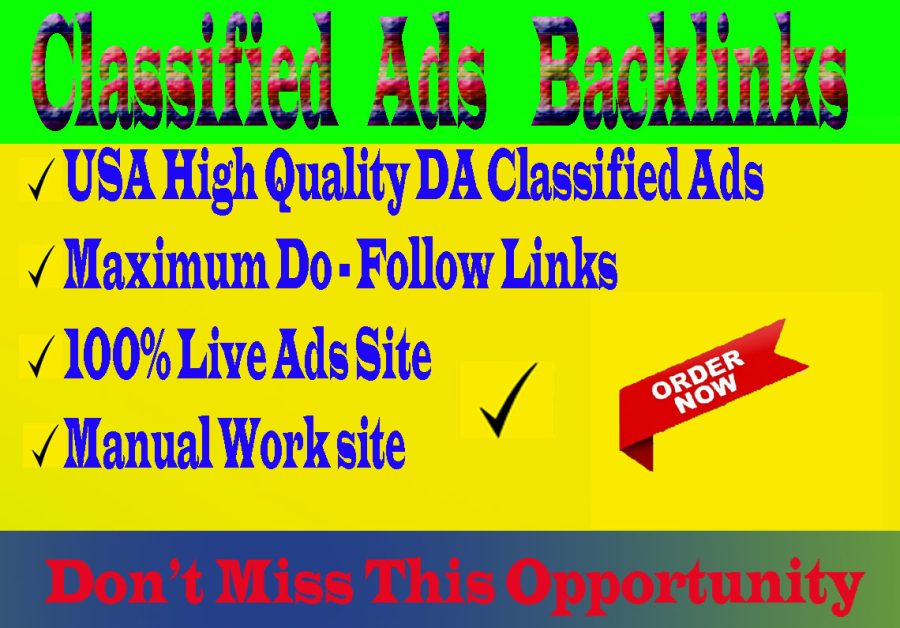  I will create 100+ classified ad Backlinks at very low cost Website Ranking