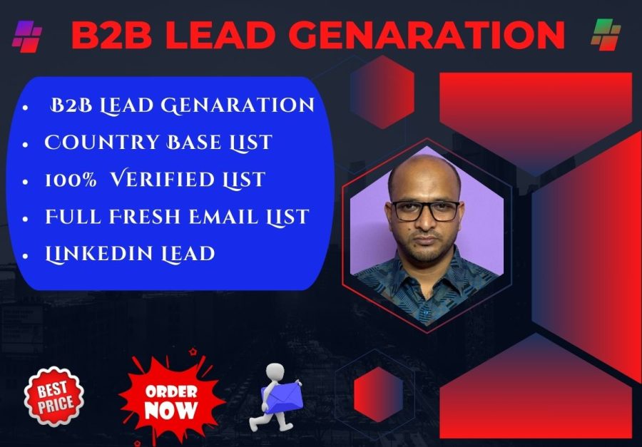 I will provide targeted b2b lead generation, LinkedIn lead generation & email list building for any 