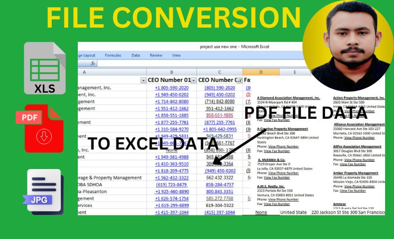 Professional PDF to Excel, Word, JPG, PNG, and Multi-Format Conversion Services
