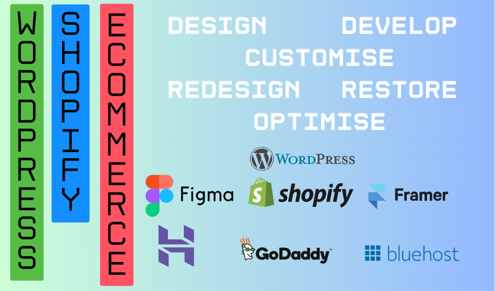 Wordpress,Shopify Figma Websites