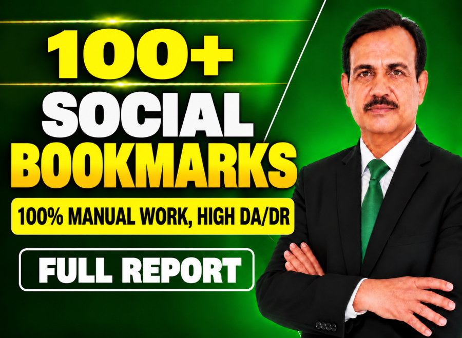 100 Manual Social Bookmark Backlinks on High DA DR Sites, Quality Link Building