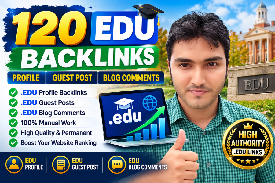 I will do 120 EDU Profile EDU Blog and Comments SEO backlinks high da authority link building