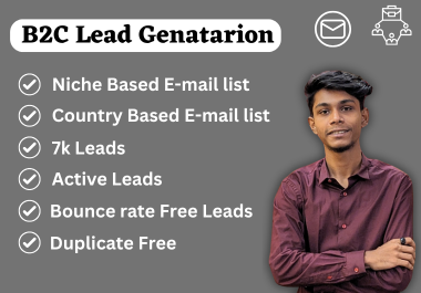 I will provide niche targeted email list,b2c lead generation, bulk email list for email campaign
