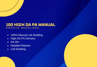 I will do high DA PA manual profile backlinks 