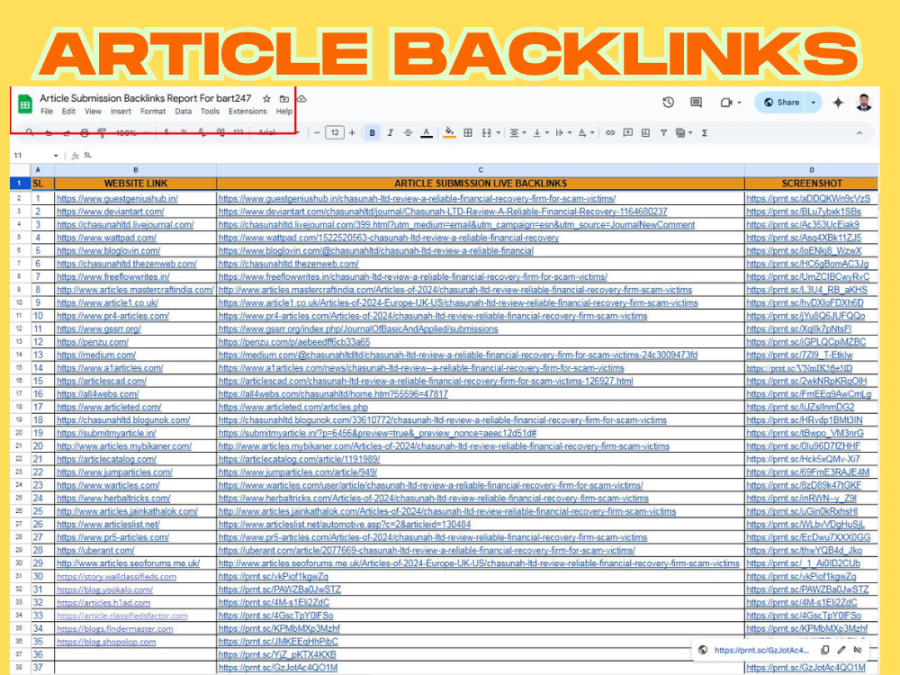 Top Quality ARTlCLE Backlinks for Organic SEO Traffic
