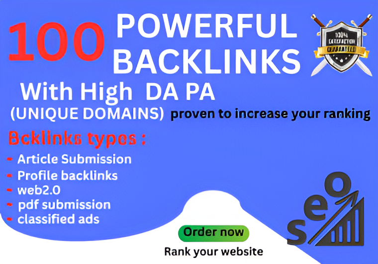 Create100 Powerful Backlinks - Article, profile, web2.0, classified ads, pdf submission links