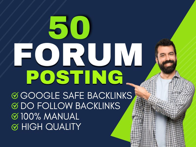 I will submit 50 forum posting backlinks to high quality links, Low spam score