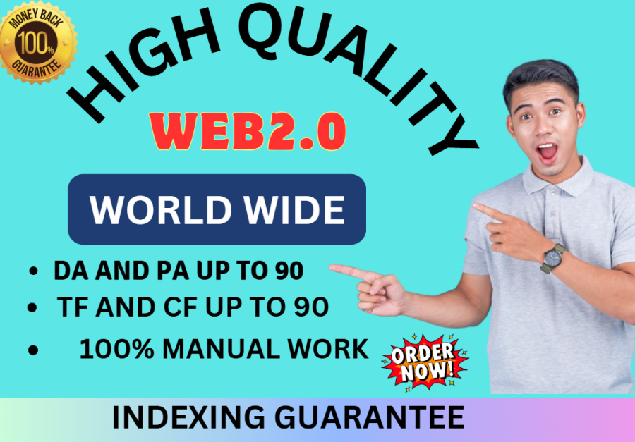 High-Quality100 Web 2.0 Backlinks | 100% Manual & Do-Follow