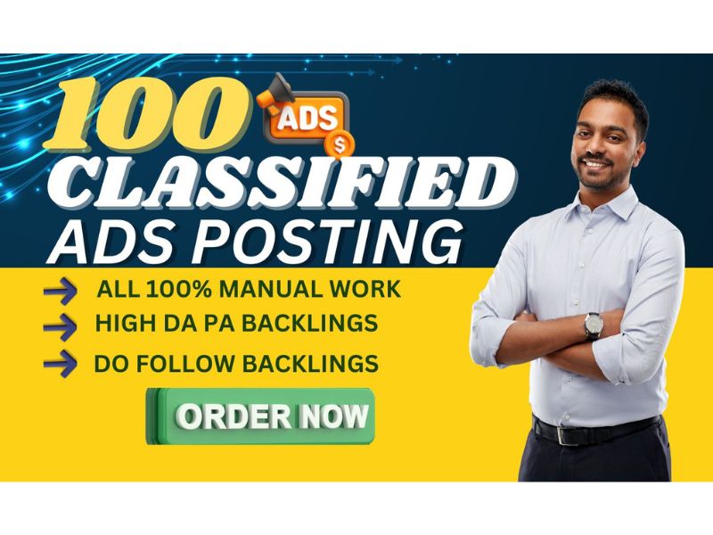 I will 100 post your ads on top USA, UK, Canada, Australia classified ad sites