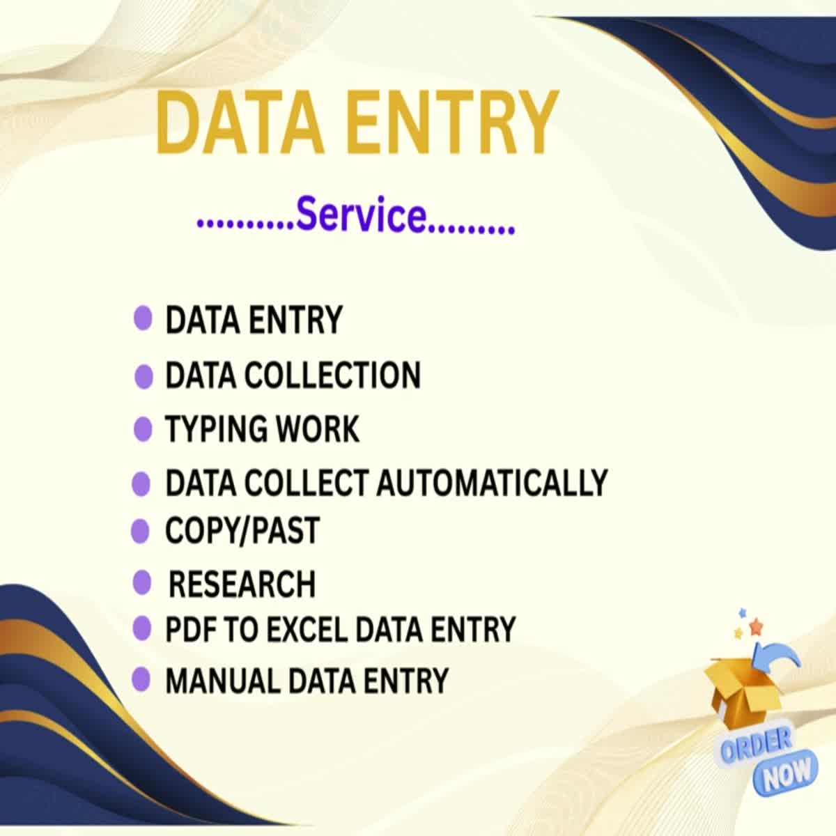  I will do data entry and data analysis service, web research, copy paste, typing work