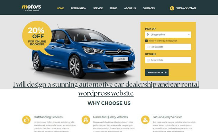 Design a stunning car detailing, car wash website, car auto repair website 