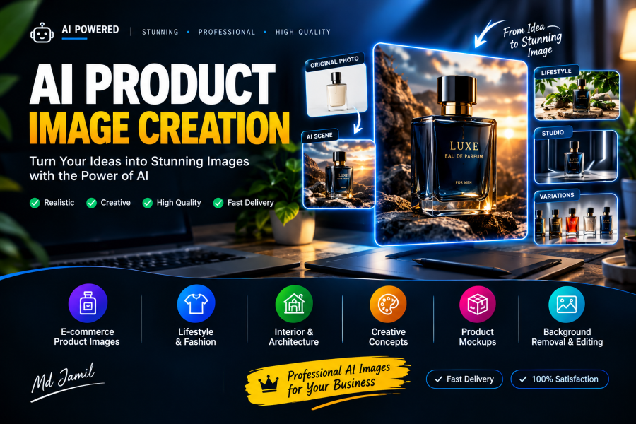 I will create AI product photography from your product photo