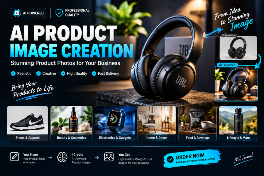 I will create AI product photography from your product photo