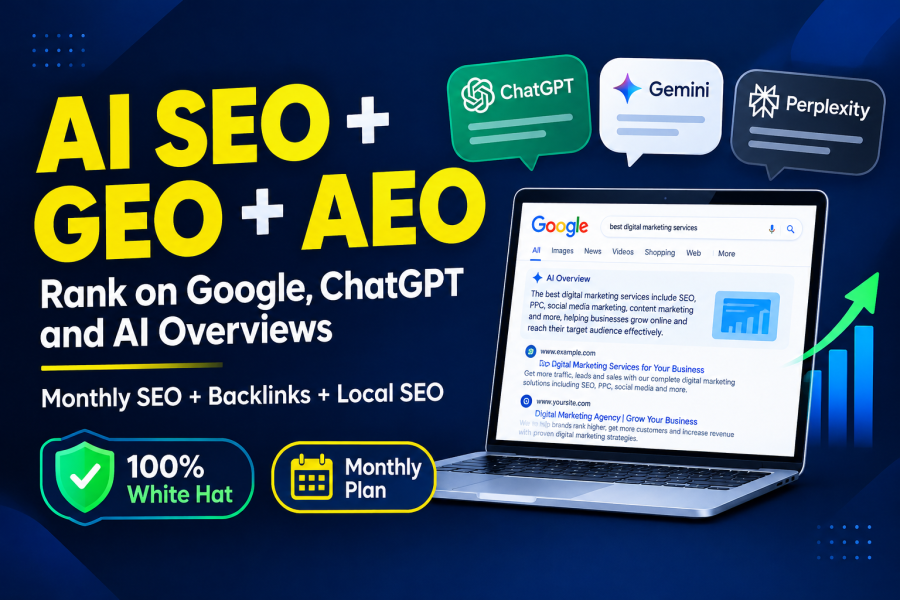 I will do monthly website local ai SEO, GEO, aeo, off page and backlinks building