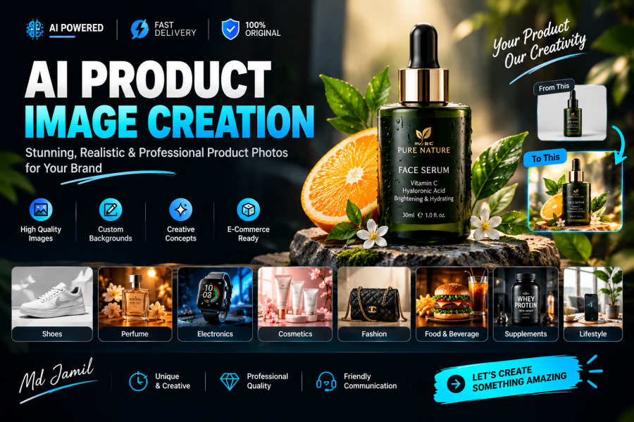 I will create AI product photography from your product photo