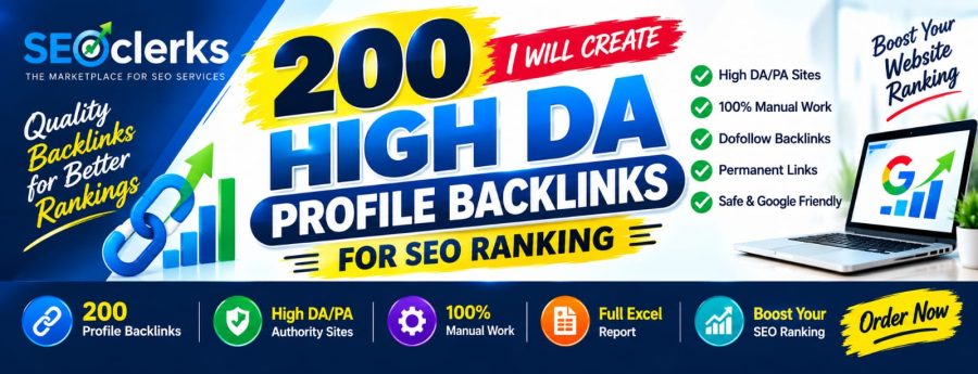 I Will Create 200 High DA Profile Backlinks For Website Ramgking