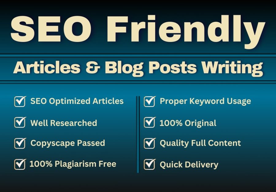 I will Be Your SEO Article Writer, Content Writer, and Blog Writer at Your Service