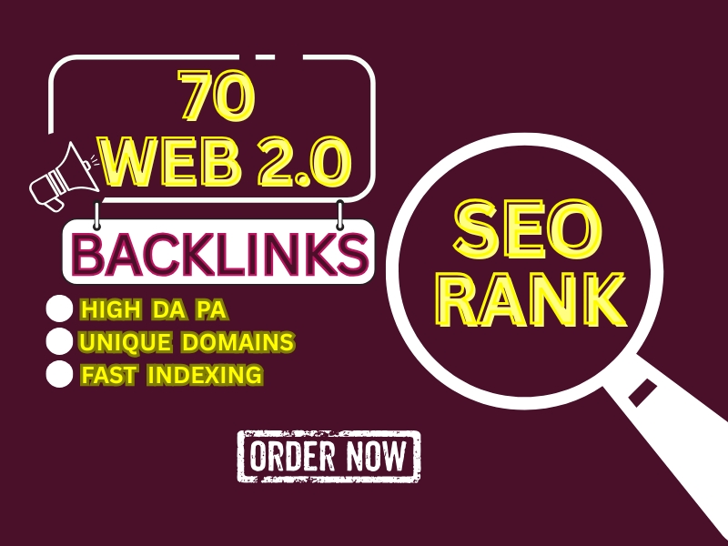 I will provide 70 web 2.0 backlinks dofollow backlinks to high DA PA Websites 