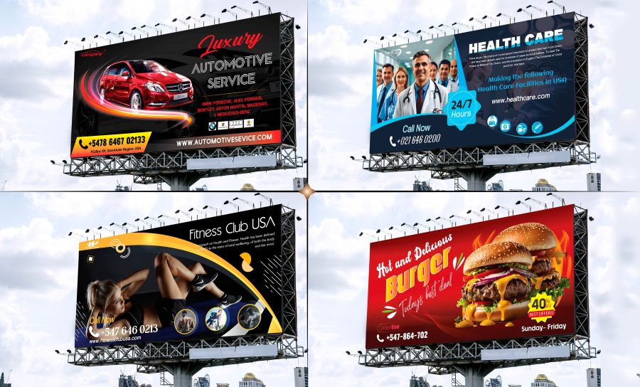 I will do billboard design, yard sign, roll up banner, signage, graphics design, or web banner ads 