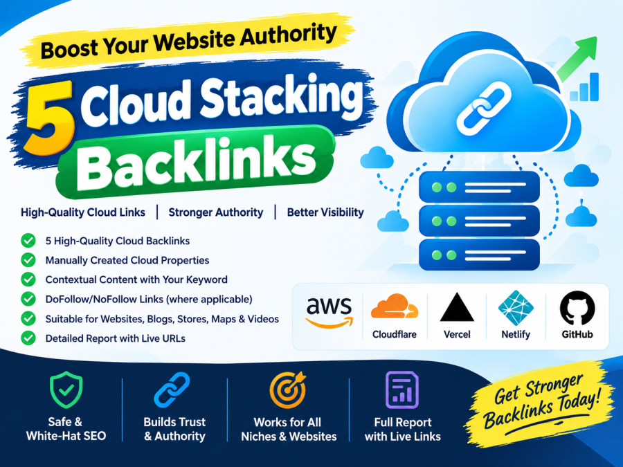 Get 5 Cloud Stacking Backlinks for SEO Boost