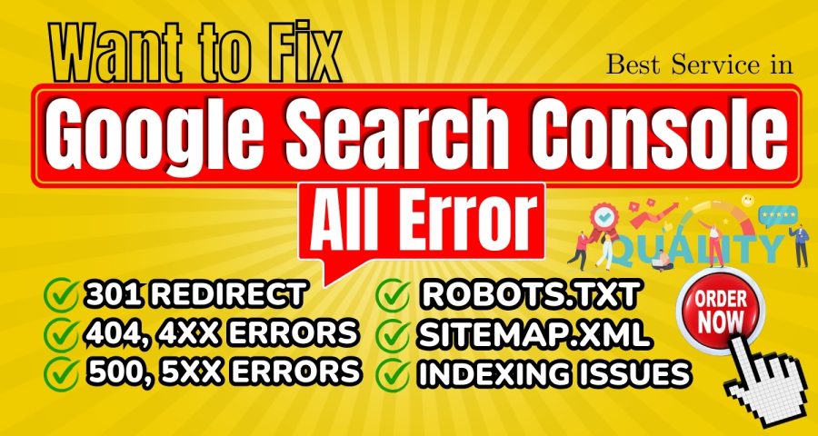 I'll Fix Google Search Console Errors & crawl errors, indexation issues to Boost Rankings
