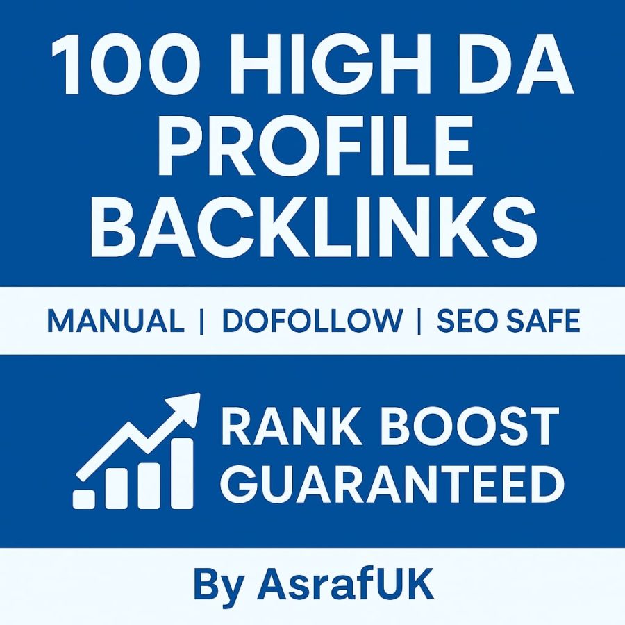 Unique 100 Profile Backlinks SEO DA 40+ now Improved website