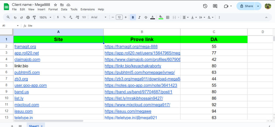 Unique 100 Profile Backlinks SEO DA 40+ now Improved website