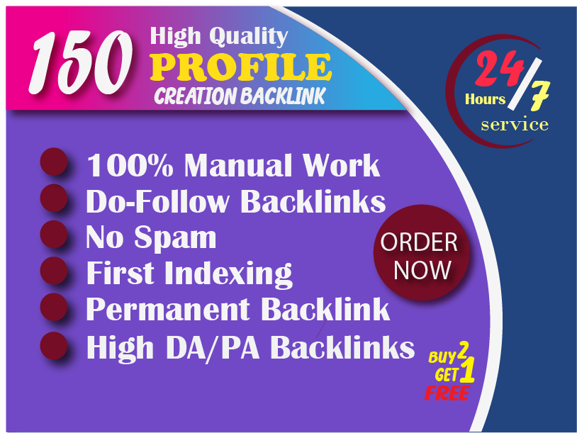 Increase Your SEO with 150 High-Authority Profile Backlinks (DA/PA/TF/CF Up to 100)