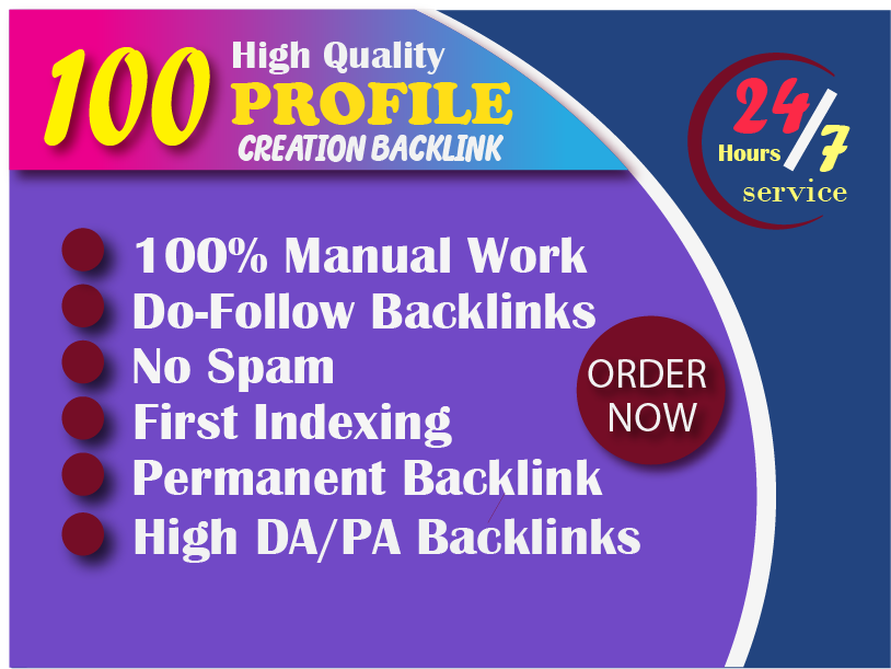 Increase SEO Ranking with 100 High-Authority Profile Backlinks 