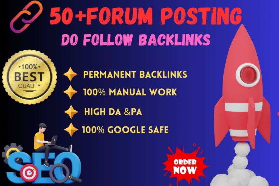 I will create 50+forum posting for your website ranking 