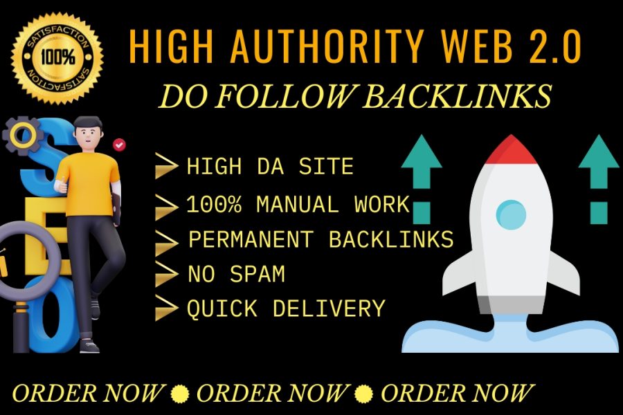 Manually build 400+Web 2.0 DA 70+ SEO do follow backlinks 