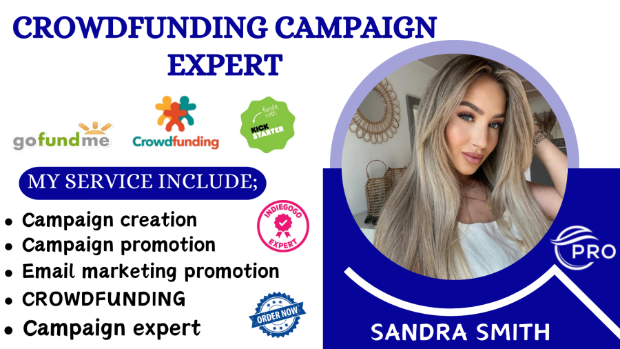 I will create and promote a successful crowdfunding campaign [Kickstarter, Indiegogo, GoFundMe] 