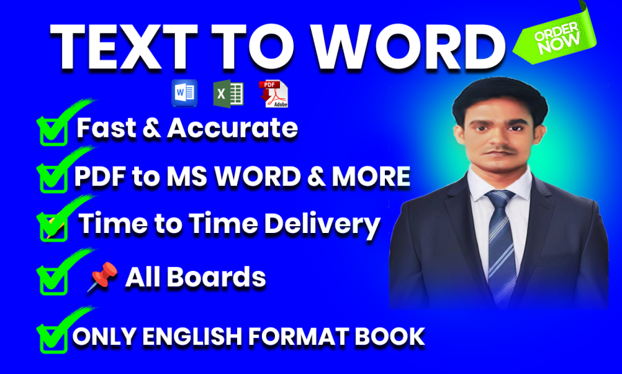 I will convert text, PDF, or handwritten notes into editable Word documents