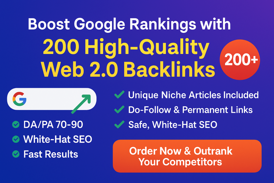 Boost Your SEO with 200 Manually Built High-Quality Web 2.0 Backlinks