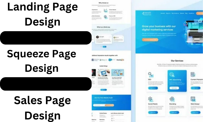 Help you to design a modern landing page, sales funnel and website promotion to active audience 