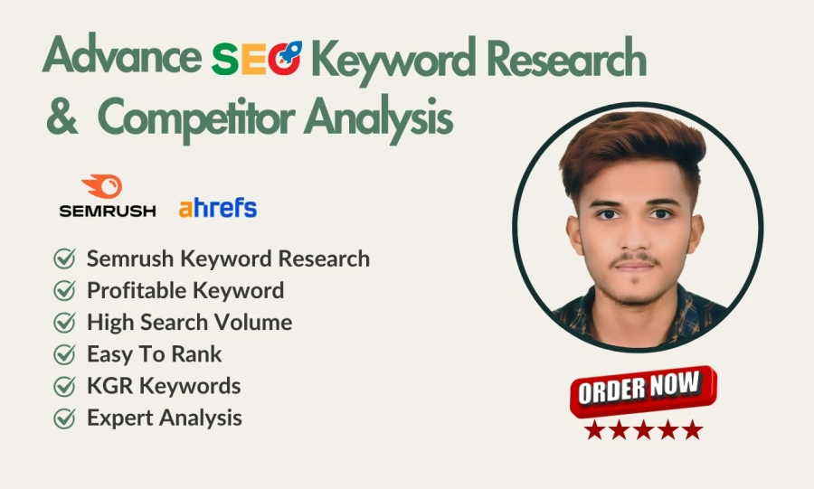 I will provide semrush keyword research with high search volume and competitor analysis