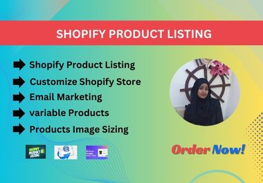 I will do website design and shopify product listing.