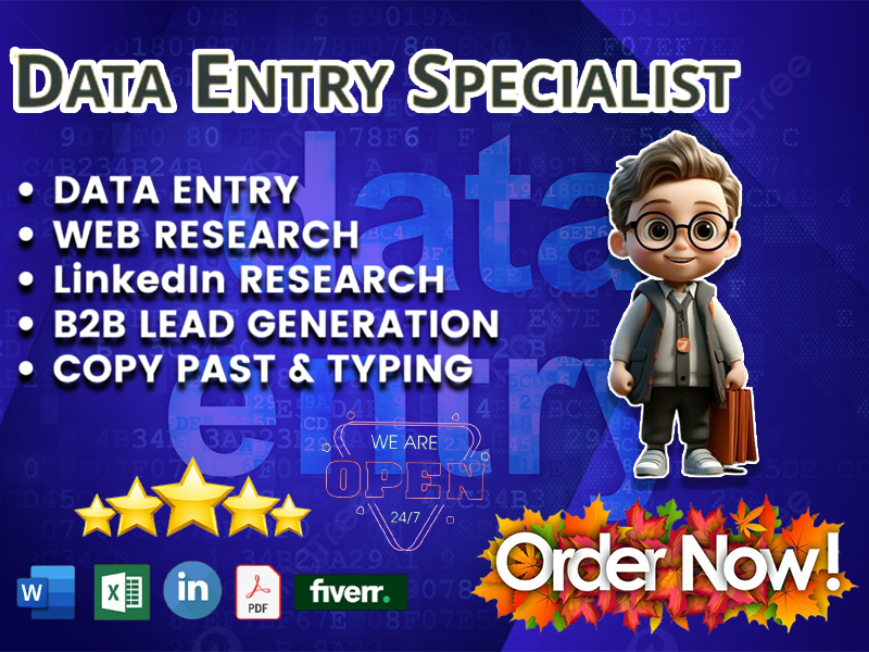 I will be personal virtual assistant for excel data entry, data scraping, copy Paste work.