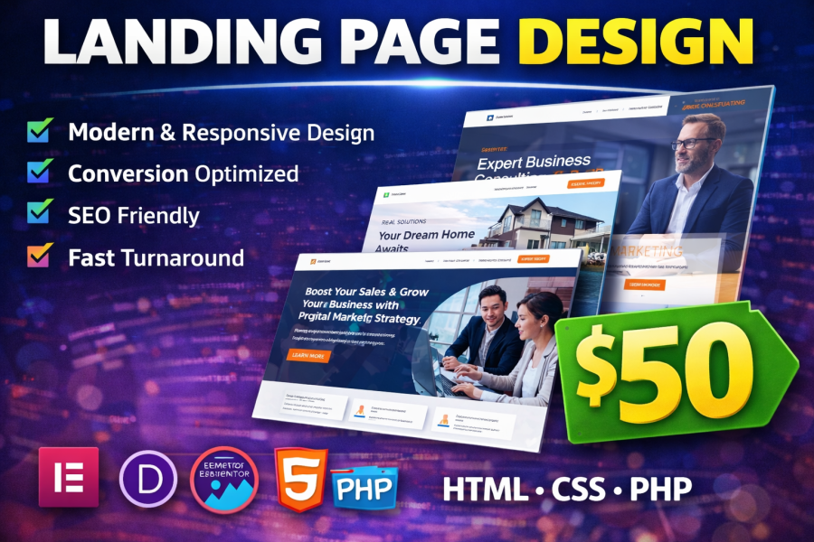 I will setup a fast loading Landing Page Design in 1 day