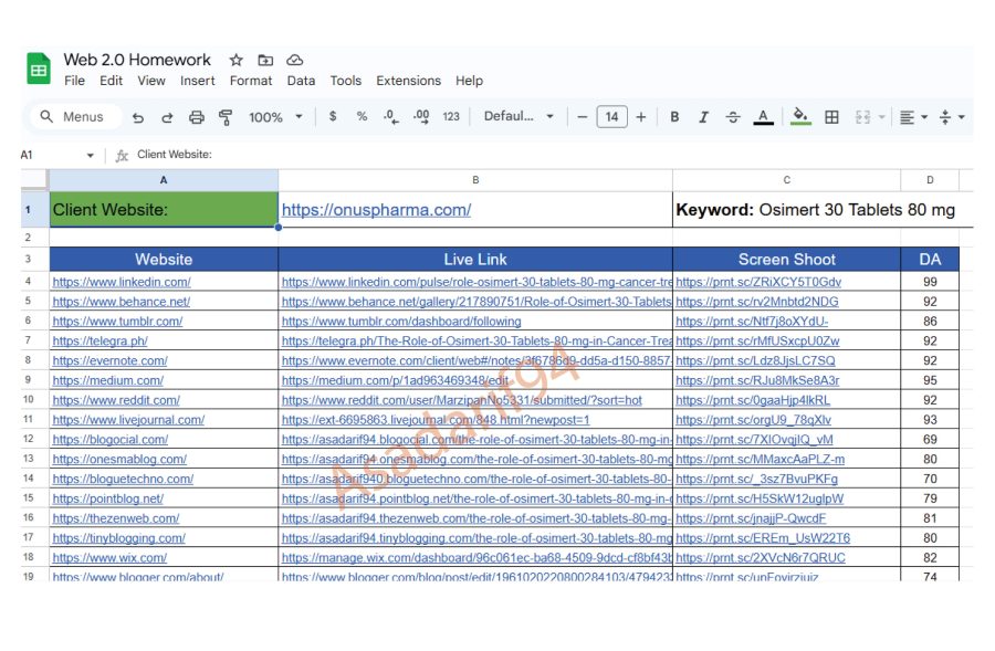 I will create 100 high-quality Web 2.0 backlinks website's ranking