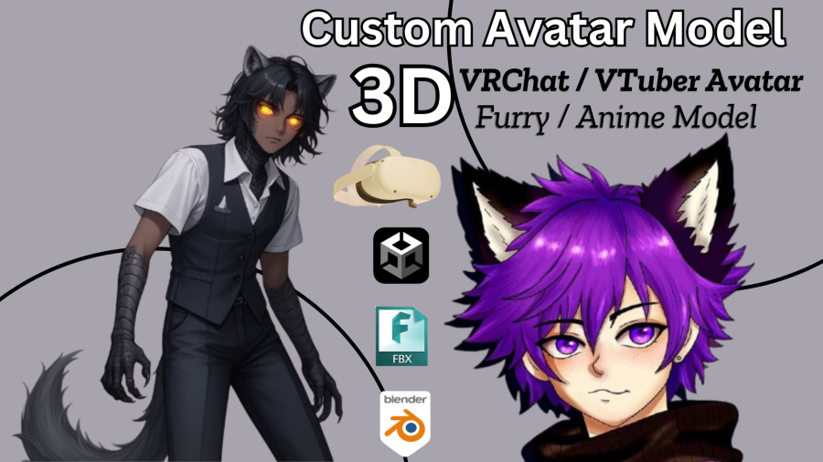 I will custom vrchat avatar, vtuber avatar, nsfw avatar, vroid avatar from scratch